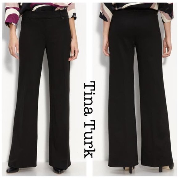 Trina Turk Pants - Trina Turk Pants Wide Leg Kat Ponte Trouser Black